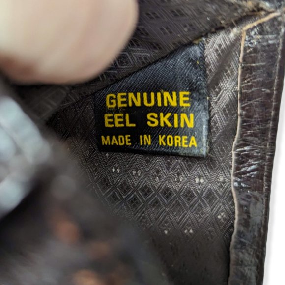 Men's Dark Brown Eel Skin Wallet - Picture 4 of 5